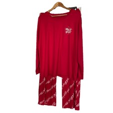New Joyspun Merry Bright Pajama Set Christmas Holiday Women s Sz XL Red PJs
