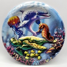 Dolphins Sea Life Ocean Animal Summer Luau Beach Party 9" Paper Dinner Plates
