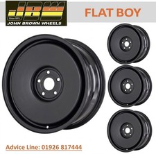 8"x18" JBW FLAT BOY GLOSS BLACK STEEL WHEELS FITS VW TRANSPORTER T4 5x112 (x4)