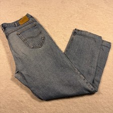 Lee Jeans Mens 38x32 Light Wash Genuine Jeans Straight Leg Vintage Made in USA