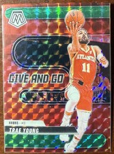 2024-25 Panini Mosaic - Give and Go Trae Young #8 Green Mosaic Prizm