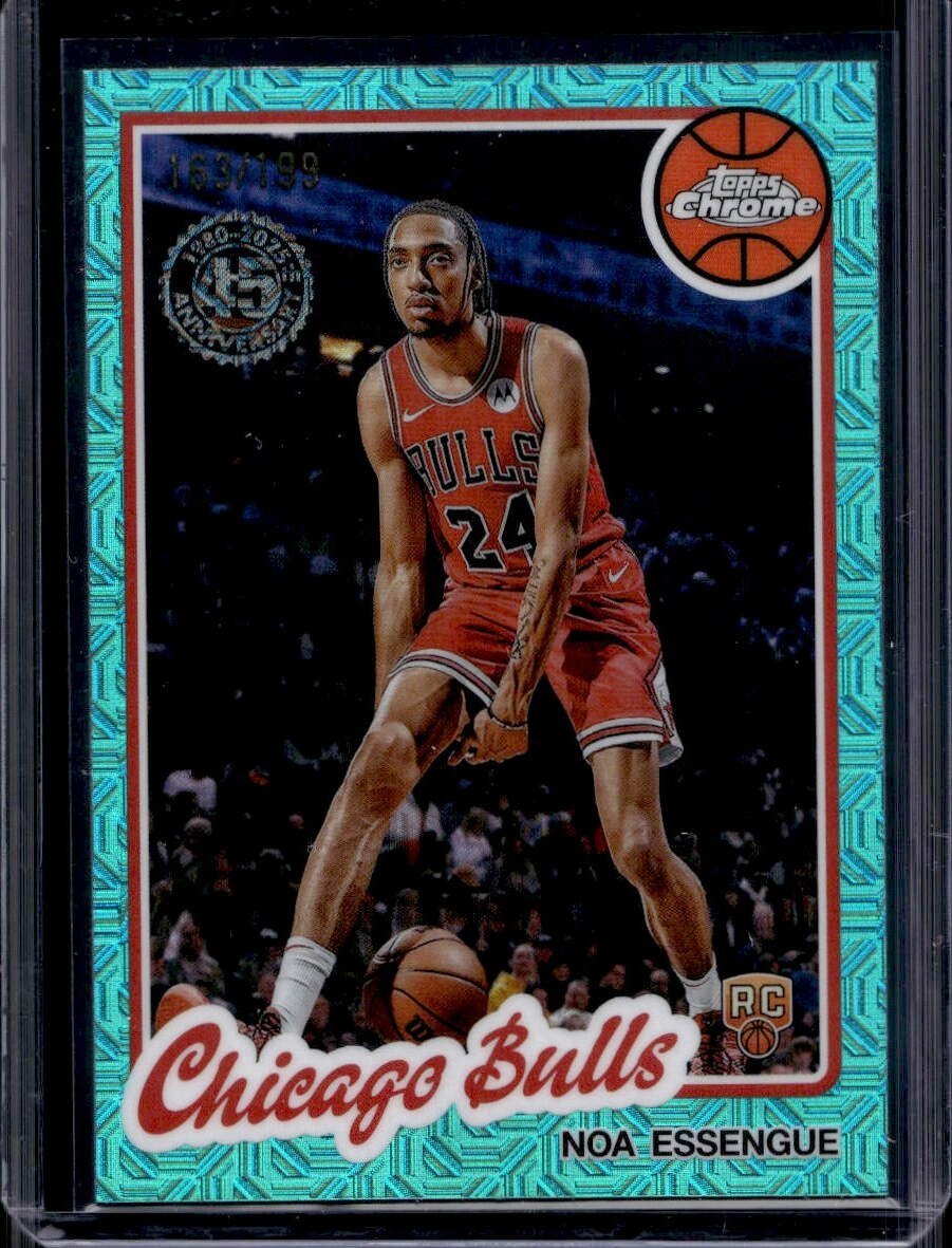 2025 Topps 1980-81 Chrome Silver Pack Aqua Refractor /199 Noa Essengue Rookie ML