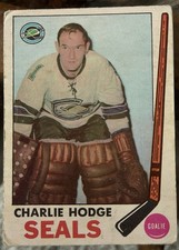 1969-70 OPC #77 CHARLIE HODGE OAKLAND SEALS GOALTENDER!!