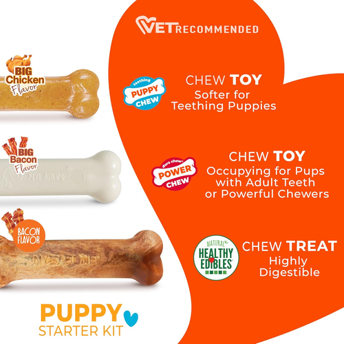 New Puppy Starter Kit, 2 Chew Toys and 1 Natural Treat for Puppies, Puppy Teethi - Picture 2 of 11