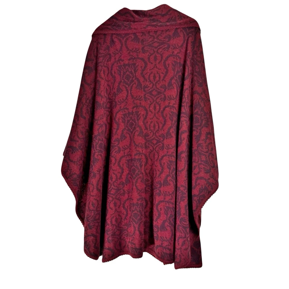 Novica Alpaca Blend Peruvian Wildflower Ruana Cloak One Size Knit Poncho Cape - Image 2 of 4