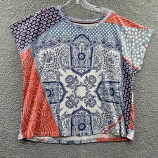 Tommy Hilfiger Womens Boho Knit Top 0X Patchw...