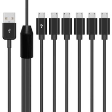 Poyiccot Micro USB Splitter Cable, Multi 6 in 1 2.0 micro usb cable 1.5ft
