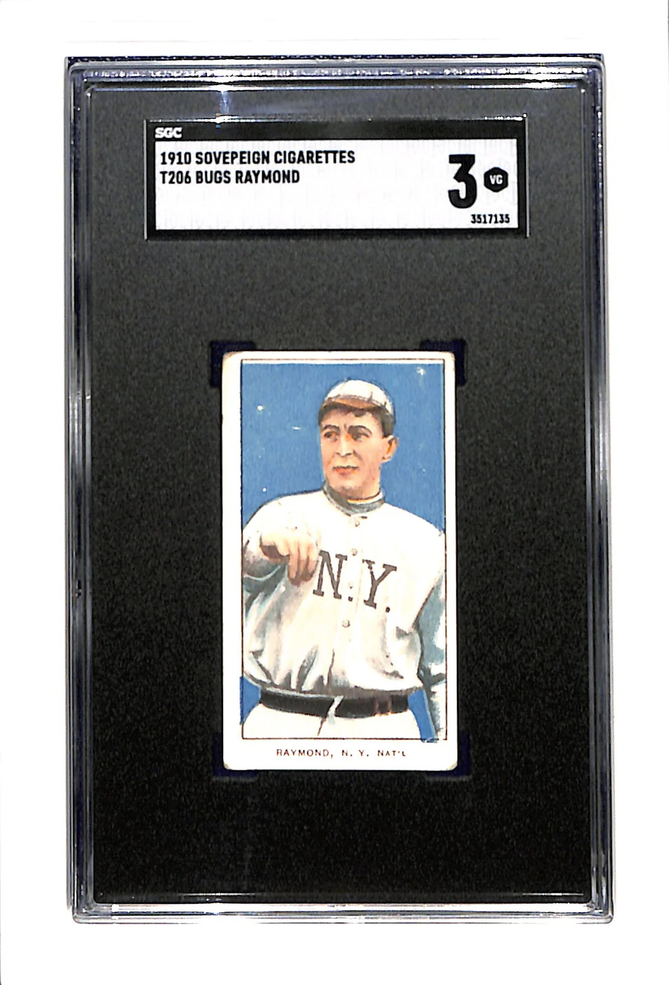 1909-1910 T206 Bugs Raymond SGC 3 Sovereign 350