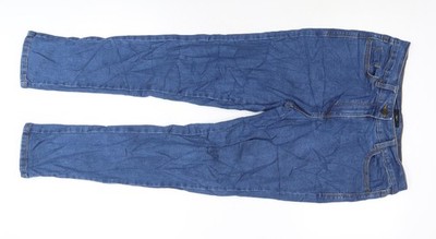 M&Co Damen blau Baumwollmischung gerade Jeans Größe 10 L27 normaler Reißverschluss