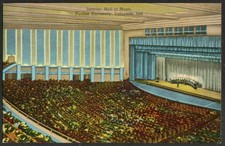 Auditorium Hall of Music Purdue University IN postcard 1940s