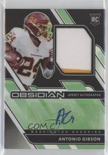 2020 Panini Obsidian Electric Etch Green 1/50 Antonio Gibson #227 Auto 0u46
