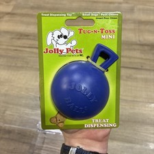 Jolly Pets Tug-N-Toss Mini Treat Dispensing Dog Toy Sm Blue