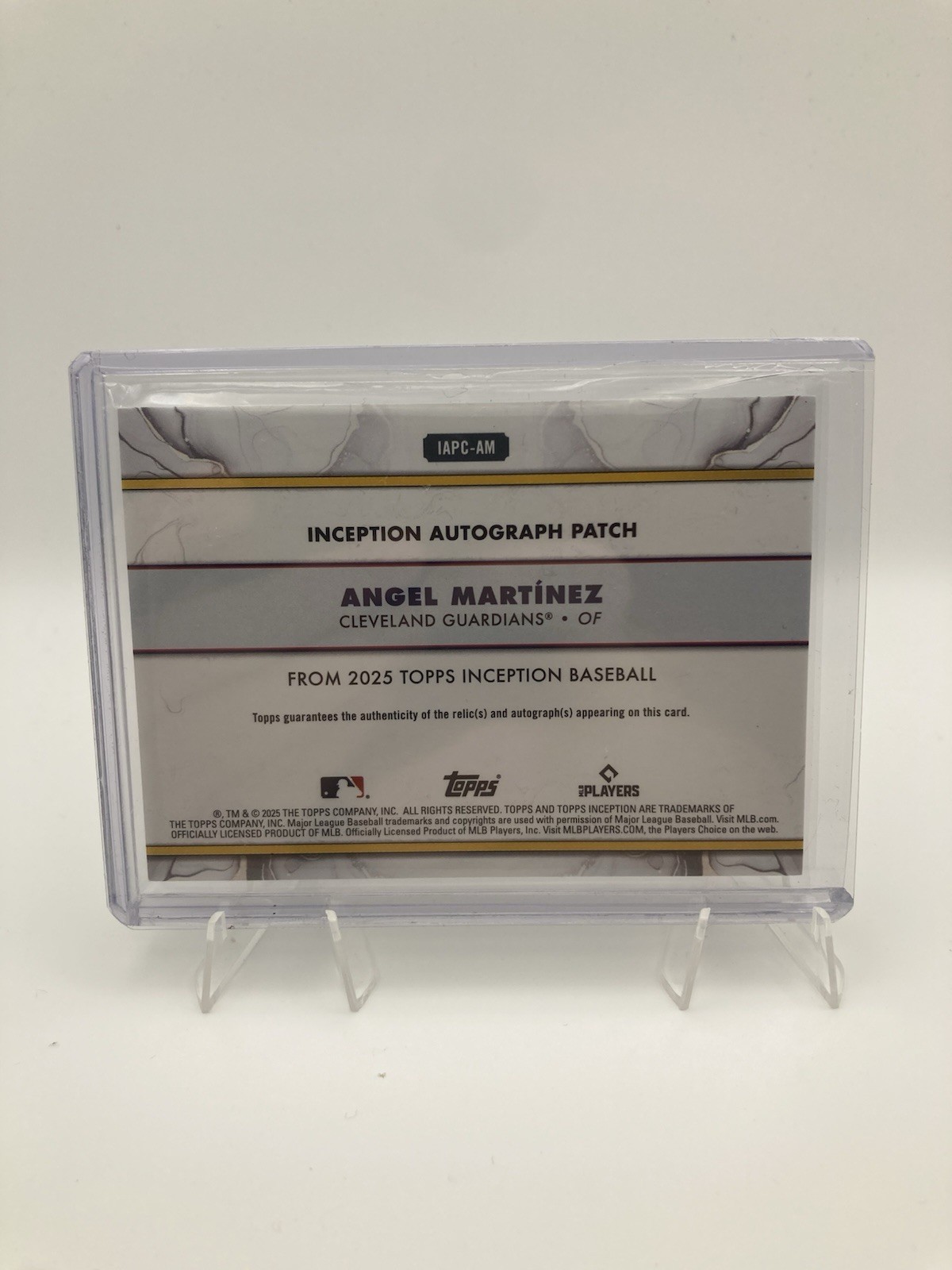 Topps Inception 2025 Angel Martínez Guardians Auto Tri-Patch RC #IAPC-AM /200 view 4