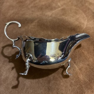 Antique Sheffield Hallmarked Solid Sterling Silver Gravy / Sauce Boat 123.35g