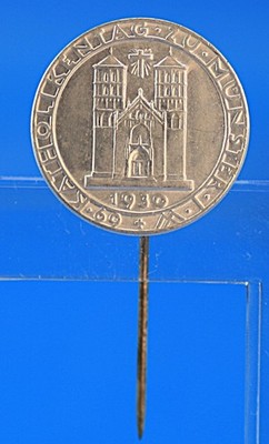 Anstecker 69. Katholikentag Münster 1930  Katholikentag zu Münster  Gebr. Albert