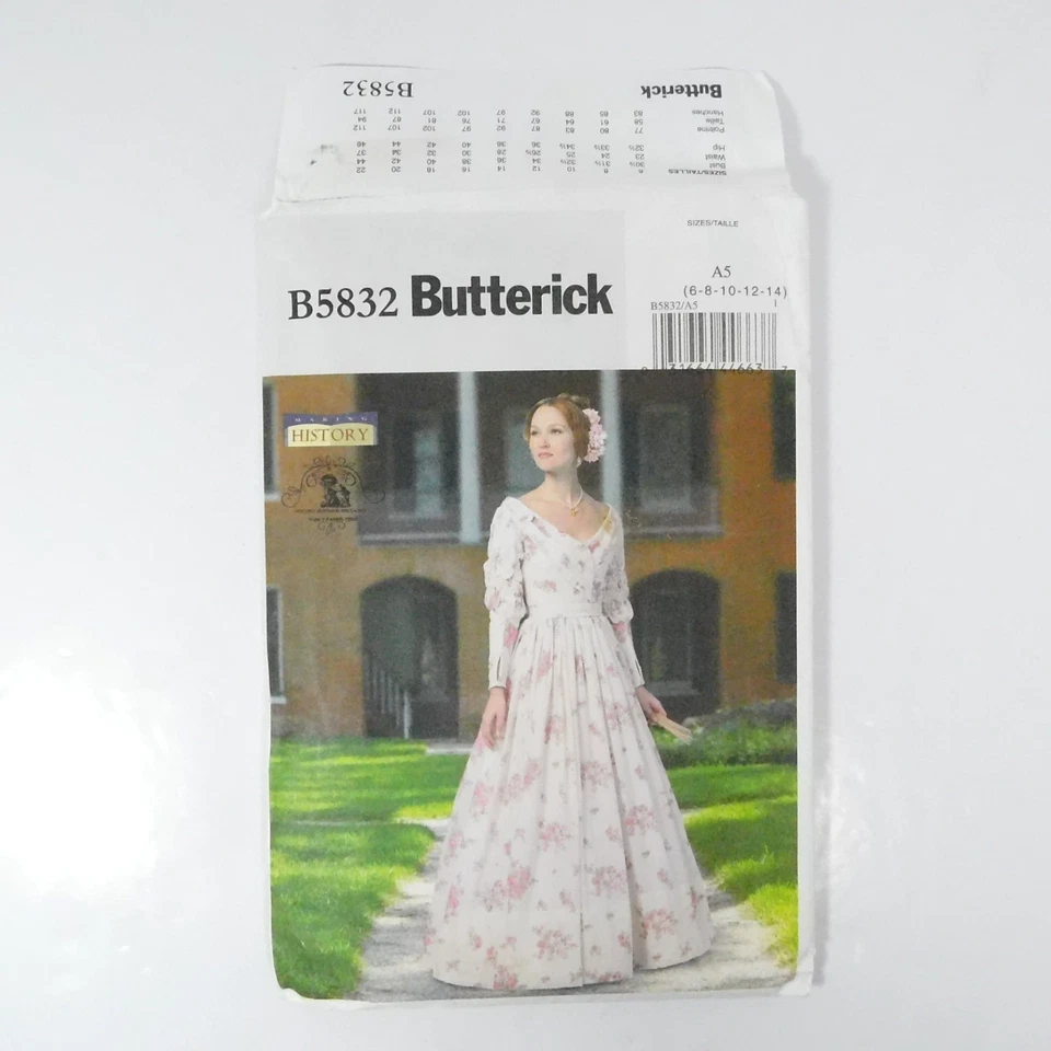 Butterick 5832 Misses Sewing Pattern Size Uncut Costume Civil War Cottagecore - Image 3 of 4