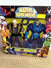 Marvel Super Heroes CABLE Vs APOCALYPSE 10” Deluxe Action Figure SET ToyBiz 1997