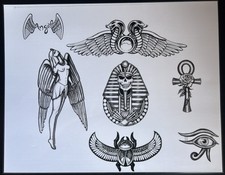 Tattoo Flash - Angel - 20 Vintage Laminated Black White Sheets