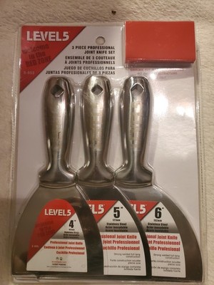 Level 5 Drywall Putty Knife  3 Piece Set 4'' 5'' 6''