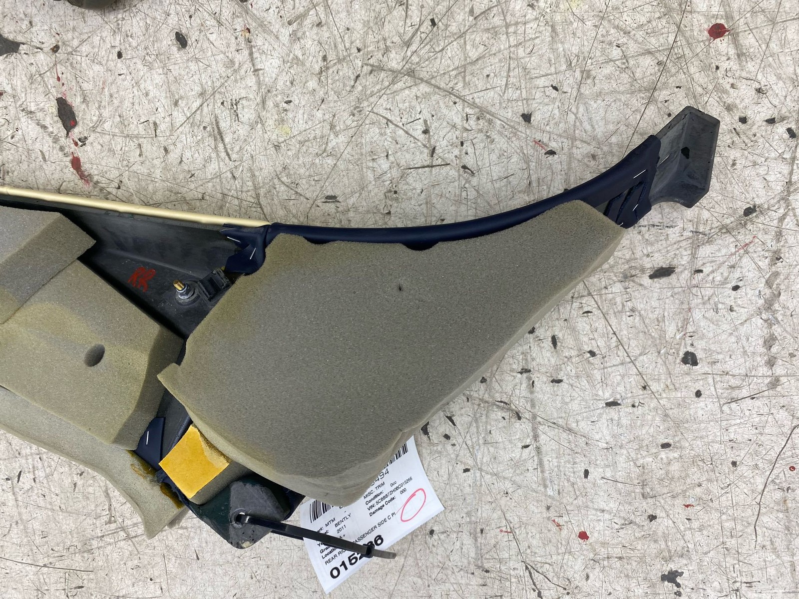 2010-2020 BENTLEY MULSANNE REAR RIGHT PASSENGER SIDE C PILLAR TRIM COVER PANEL