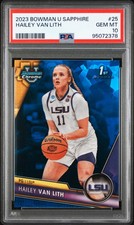 2023 BOWMAN UNIVERSITY CHROME SAPPHIRE #25 HAILEY VAN LITH PSA 10