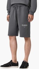 ALL SAINTS Underground Relaxed Fit Organic Cotton Sweat Shorts BLACK Size LG