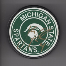 JOHN-MICHAEL LILES SIGNED MICHIGAN STATE MSU SPARTANS HOCKEY PUCK w/ COA