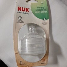 NEW NUK Simply Natural Nipples Silicone 6 Months Fast 2 Nipples