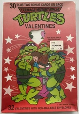 TEENAGE MUTANT NINJA TURTLES - 32 Valentines in sealed box & Loot Bag
