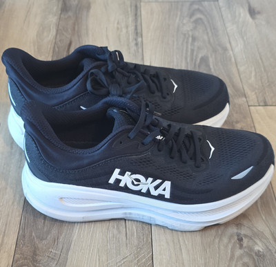 HOKA Bondi 9 Women s Running Shoes Black/White Low Top Mesh 1162014-BWHT