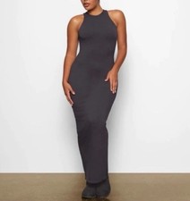 SKIMS Maxi Outdoor TANK DRESS High Neck Women Small Stretch Color: Ash NWT