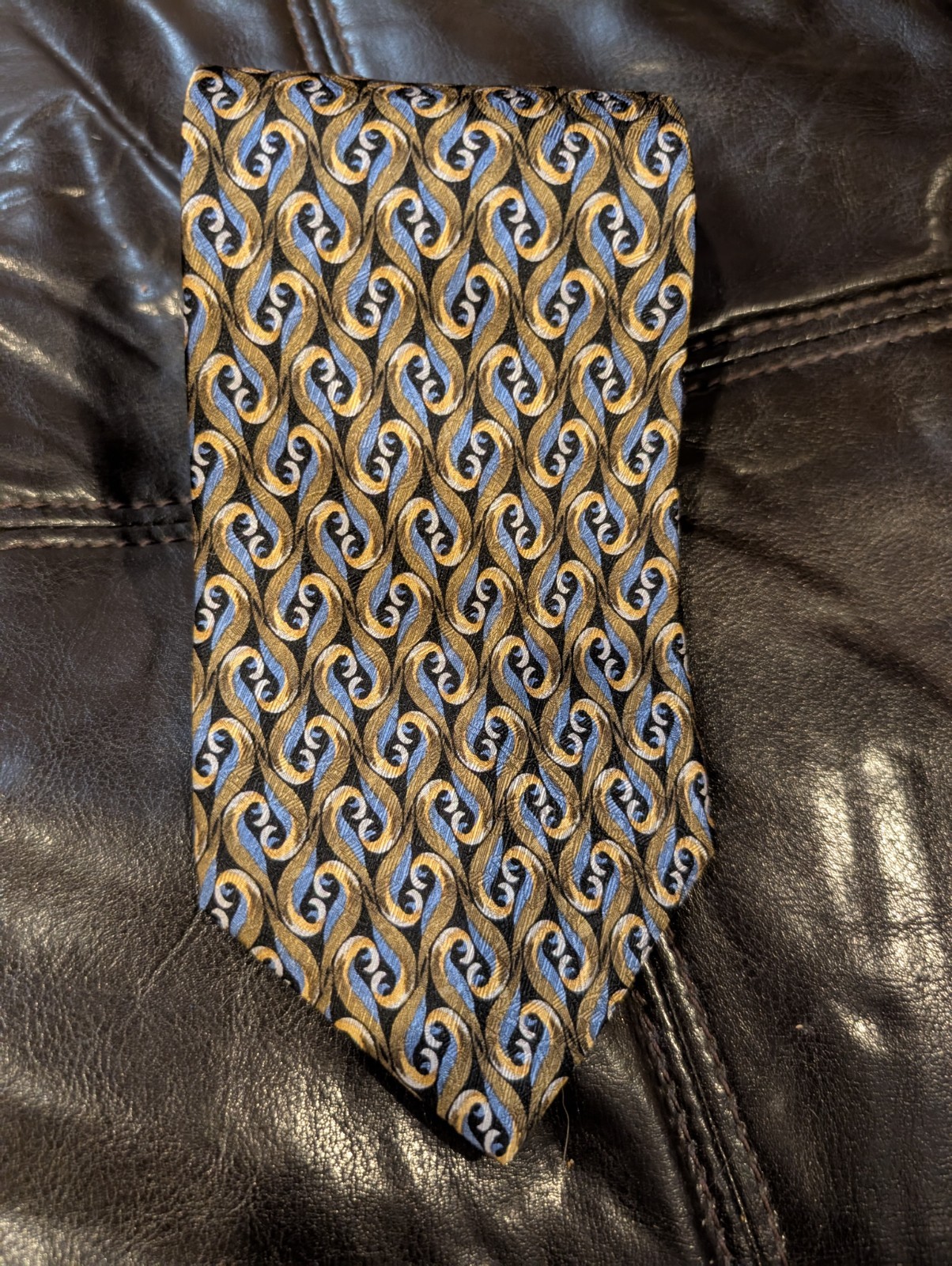 Jhane Barnes Tie Circular Pattern Multicolor Silk… - image 2