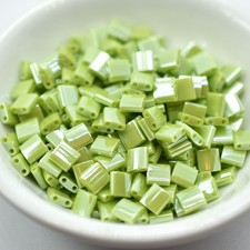 5MM Tila 5 grams Two Hole Beads Opaque Chartreuse Luster Miyuki No. 439