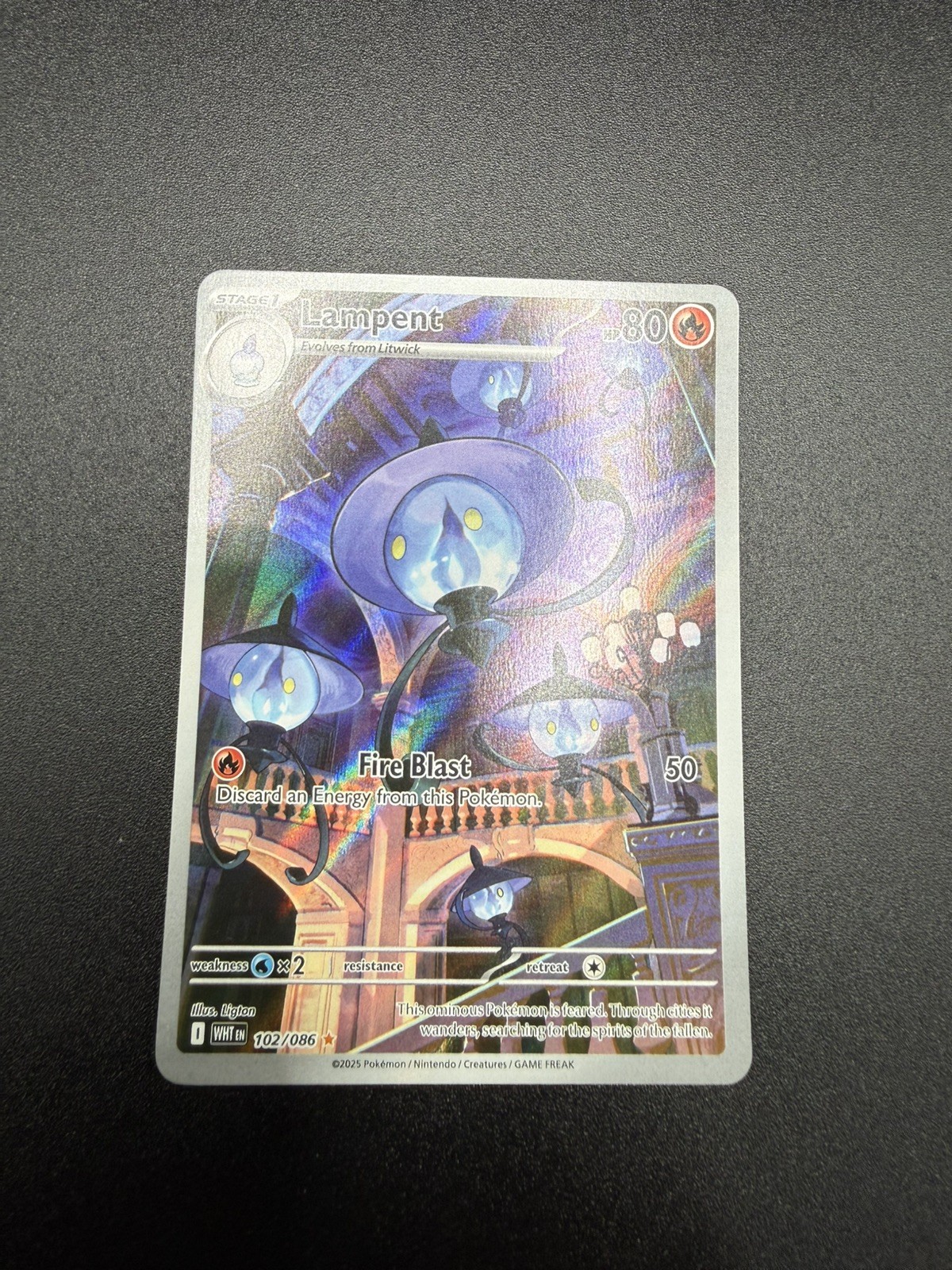 Lampent 102/086 Holo Illustration Rare White Flare Pokemon Near Mint