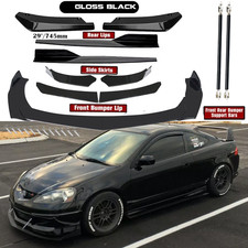 For Acura Rsx Dc5 02-06 Front Rear Bumper Lip Spoiler Splitter Glossy Black For Acura Rsx Dc5 02-06 Front Rear Bumper Lip Spoiler Splitter Glossy Black