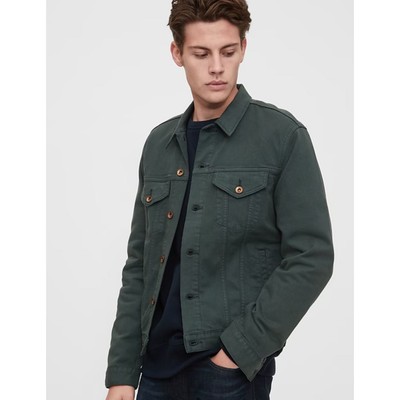 GAP Denim Icon Software Stretch Denim Jacket Green Men Sz L