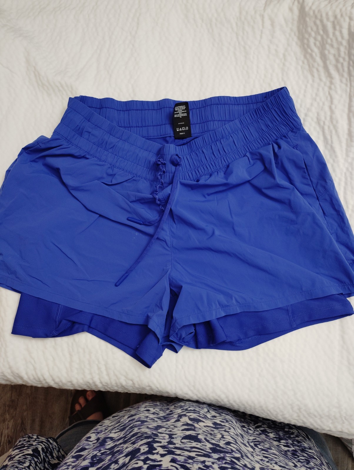 Spyder Active Shorts Women Medium Athletic Blue Lined Elastic Waist Drawstring