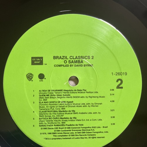 Various – O Samba Brazil Classics 2, Compiled by David Byrne 1991 Luaka Bop, NM - Picture 8 of 8