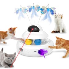 Interactive Cat Toys for Indoor Cats,4-in-1 Automatic Kitten Toy,Motion Activ...