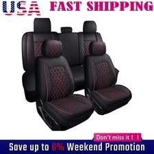 For 2007-2026 Chevy Silverado Gmc Sierra 1500 2500 Leather Car Seat Cover 5-seat