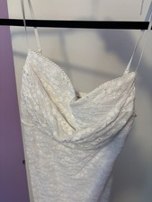 White Lace Slip Dress with Spaghetti Straps