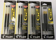 4 - 2 Pks 77232 Pilot G2 Gel Refill Rolling Ball Pen Extra Fine Point Black Ink