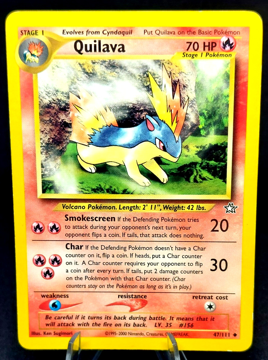 Pokemon Card - Quilava - (47/111) Neo Genesis Uncommon TCG 2000 LP