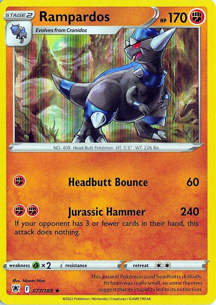 Rampardos 077/189 Holo Rare Astral Radiance Pokemon Near Mint