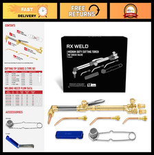 12 PCS Medium Oxy Acetylene Torch Kit with Check Valves - Welding Equipment Set