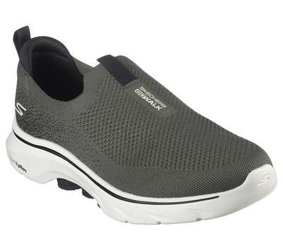 Go Walk 7 Herren Sneaker, Textil oliv und schwarz, 47,5 EU