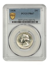 1938 25C PCGS PR67 - Washington Quarter