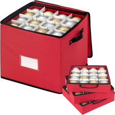 Christmas Ornament Storage Box with Adjustable Dividers,Christmas Ornaments Orga