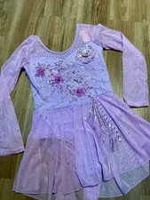 ice skating dress girls 10/12 lavender long sleeves