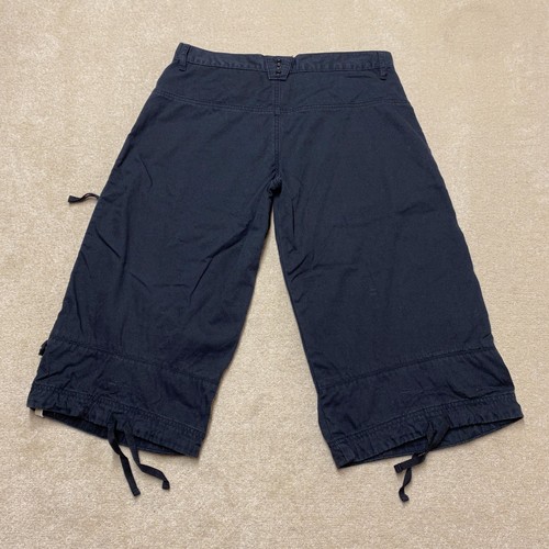 Quiksilver Roxy Cargo Shorts Women's W30 Black Y2K Long Surfer Zip-Fly - Picture 10 of 16